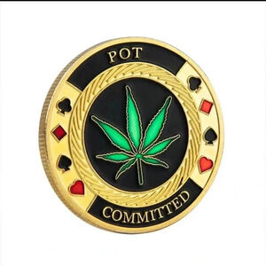 Poker Card Guard Metal Souvenir Chip Coin Poker Game..NWT..